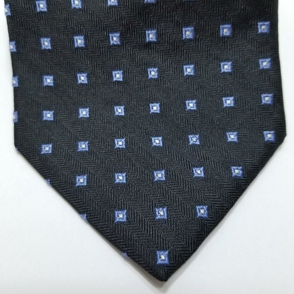 Brooks Brothers 346 Neck Tie - Black W/Blue Square - Picture 3 of 8